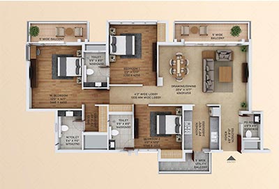 ACE Starlit 3 BHK Residence Layout